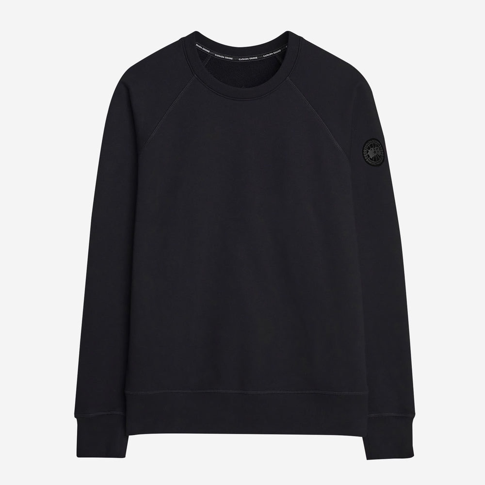 Canada Goose Men's Black Crewneck Sweatshirt with Sleeve Logo